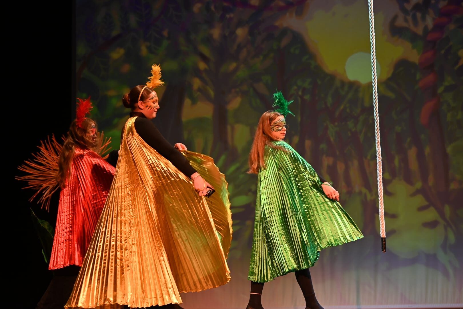 Bunte Vogelkostüme im Urwaldmusical, Maria-Ward-Realschule Neuburg